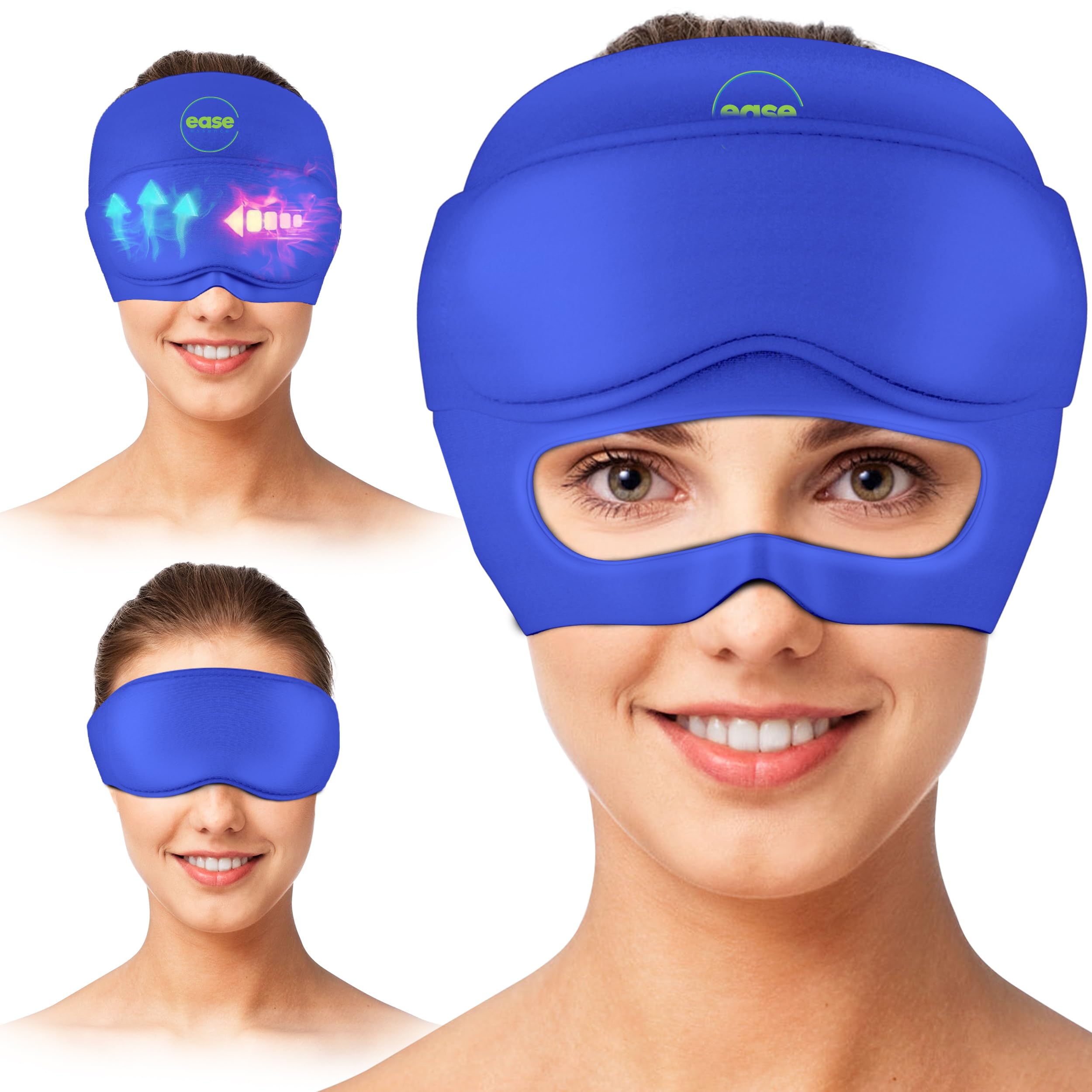 Regalos para ella y él, gorra de alivio de migraña, gorra plegable para aliviar el dolor de cabeza visible, gorra de gel de hielo para aliviar la migraña, gorra de gel de hielo de ajuste de 360°,