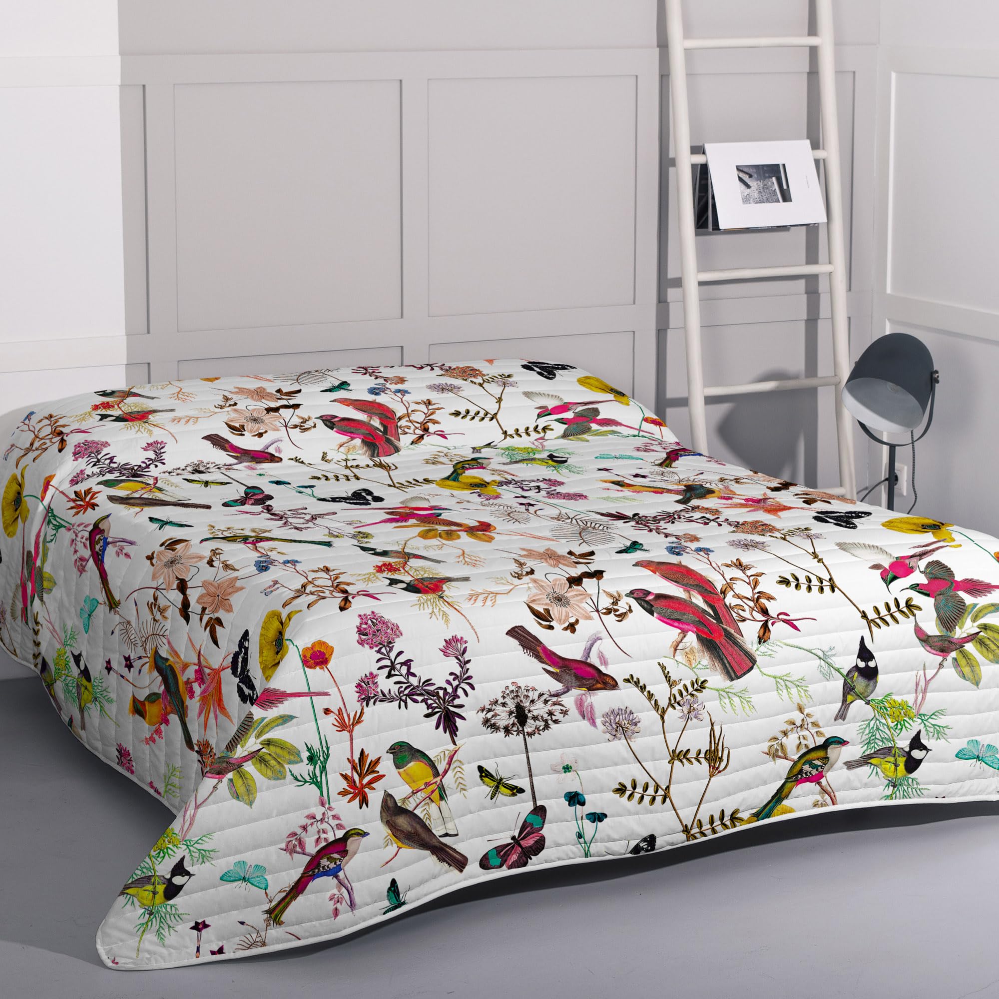 Colcha Birds of paradise boutis léger 180x260 cm pour lit une place