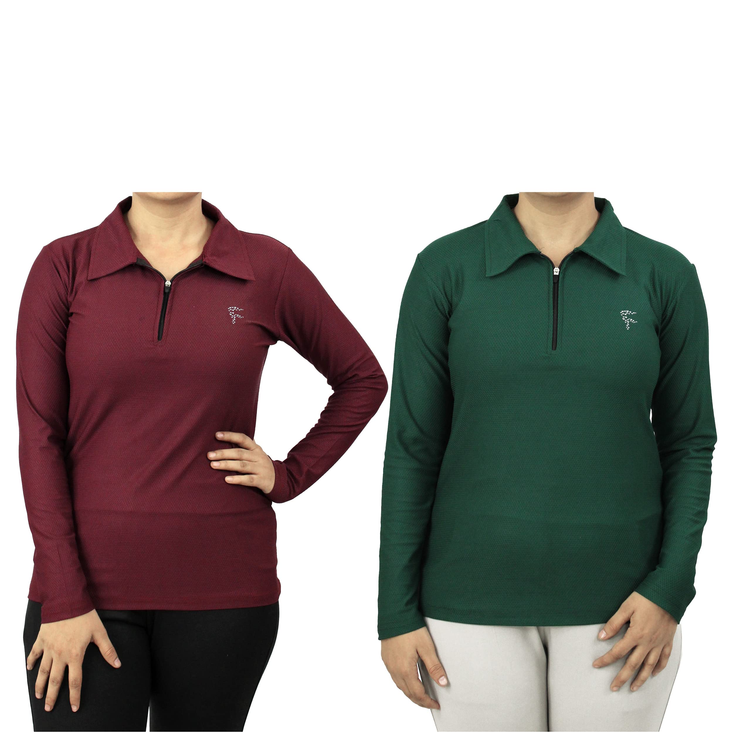 myo Women's Solid Cotton Blend Stretch Full Sleeve Regular Fit T-Shirt (Pack of 2)-picture-54