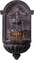 Kenroy Home San Pablo 35-Inch Plum Bronze Wall Fountain - Indoor/Outdoor LED Water Feature with Floral Design