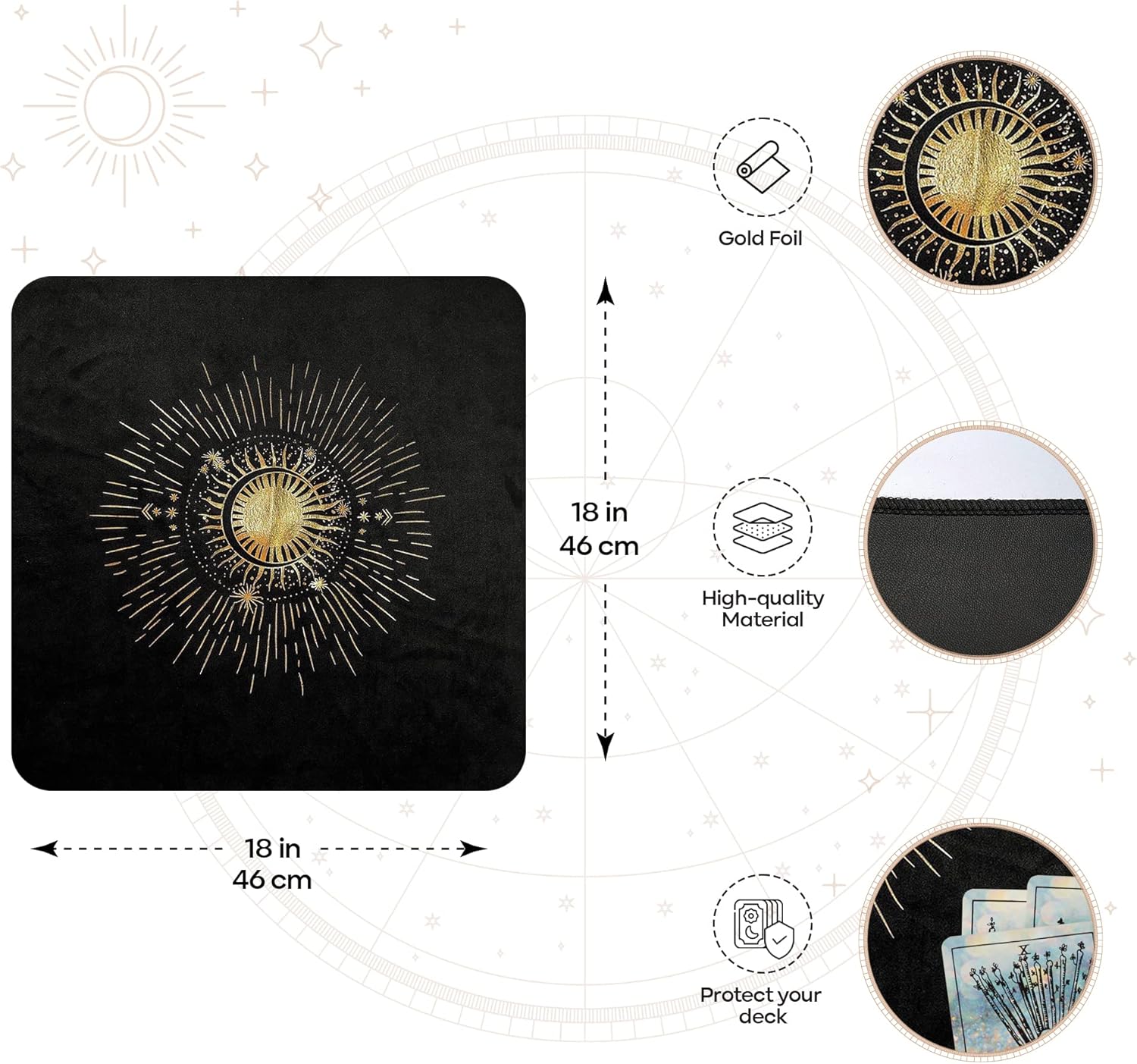 CRAFTERIAN Stained Glass Tarot Deluxe Set – Complete Bundle for Mystical Readings and Spiritual Exploration