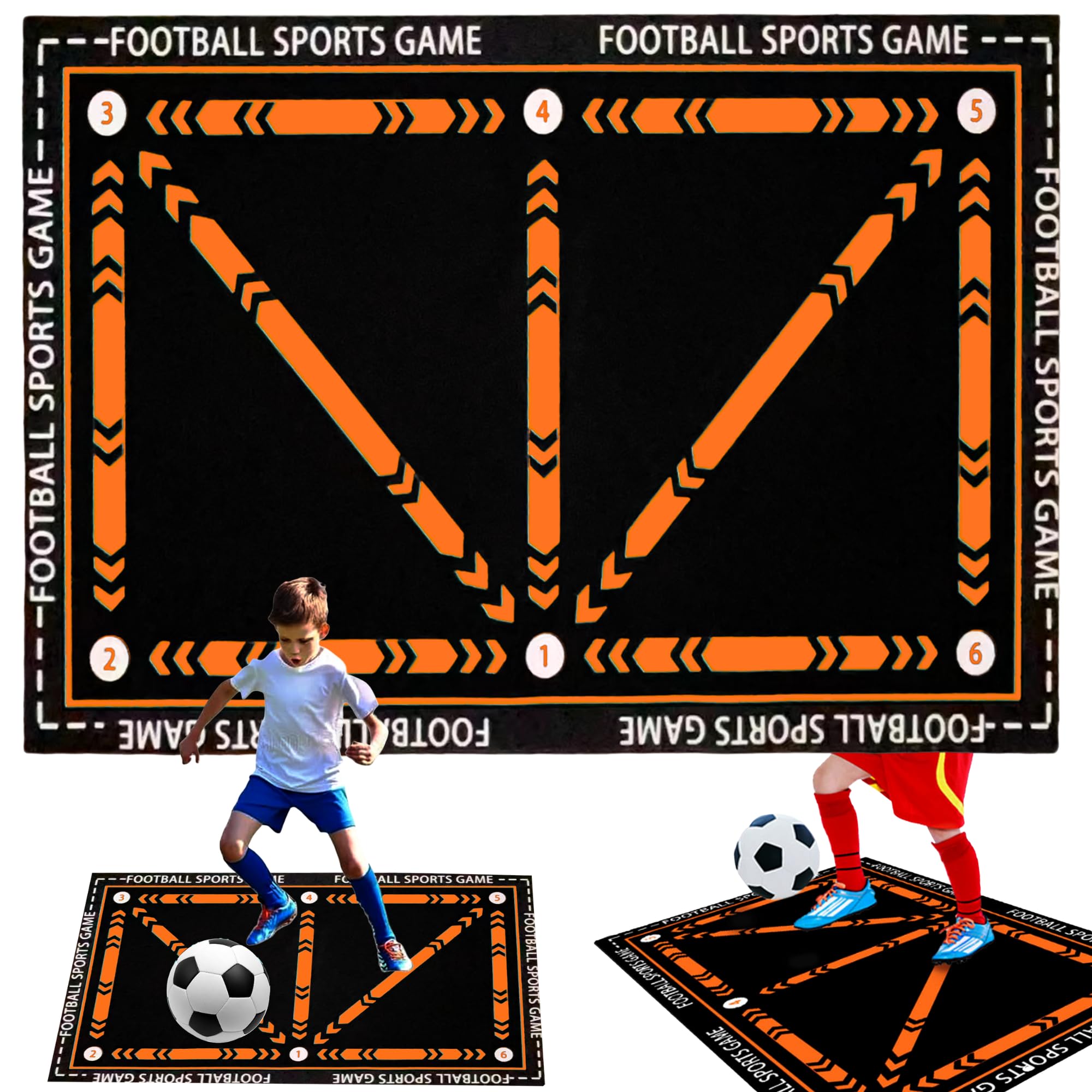 SQAQS Alfombrilla De Entrenamiento de Fútbol, Antideslizante y Silenciosa, Alfombrilla de Entrenamiento de Fútbol para, Entrenamiento de Fútbol, Tapete de Fútbol para Niños 60 x 90 cm