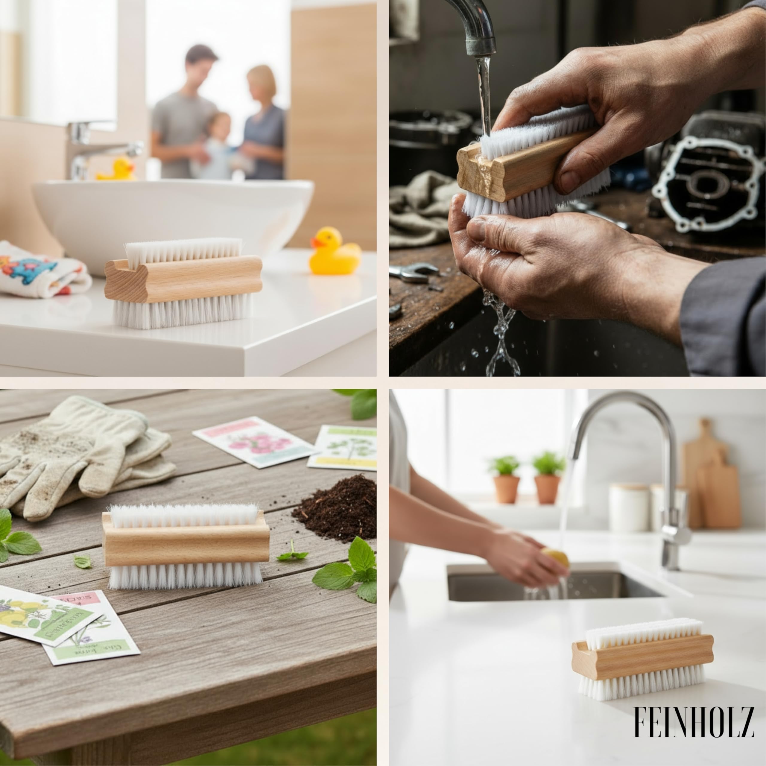 Spazzola per unghie mani (3 pezzi) • per una perfetta igiene e pulizia • spazzolino unghie bambini • Spazzole da Bagno • spazzolino unghie mani • spazzole unghie • spazzolina unghie manicure