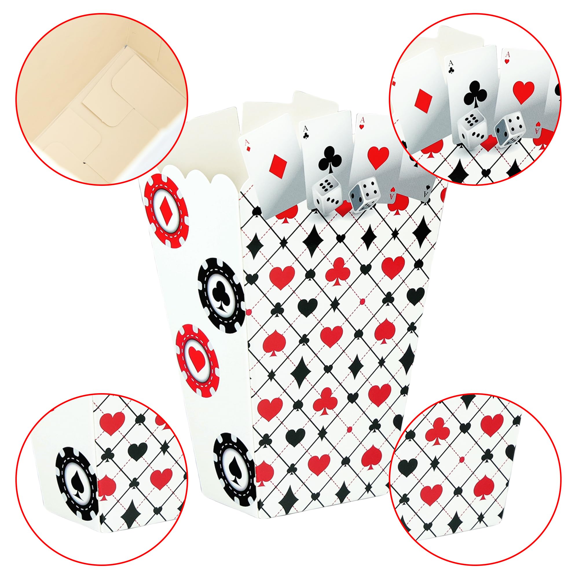 Casino-Party Dekoration – 8 Goldene Geschenkboxen (30,5 Cm) Für Pokerabend, Las Vegas Motto & Geburtstag