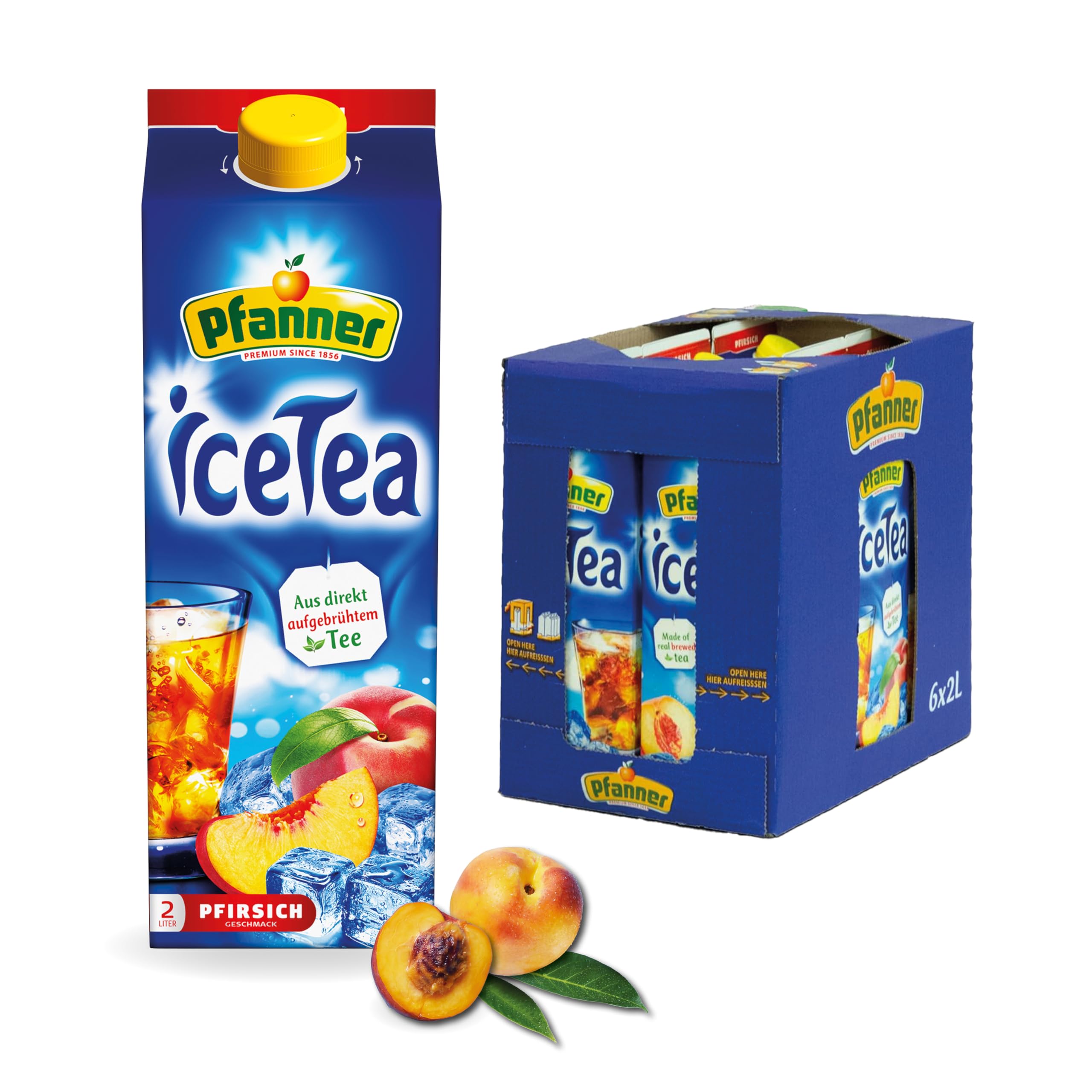 pfanner té helado melocotón, 6 pack (6 x 2 l)