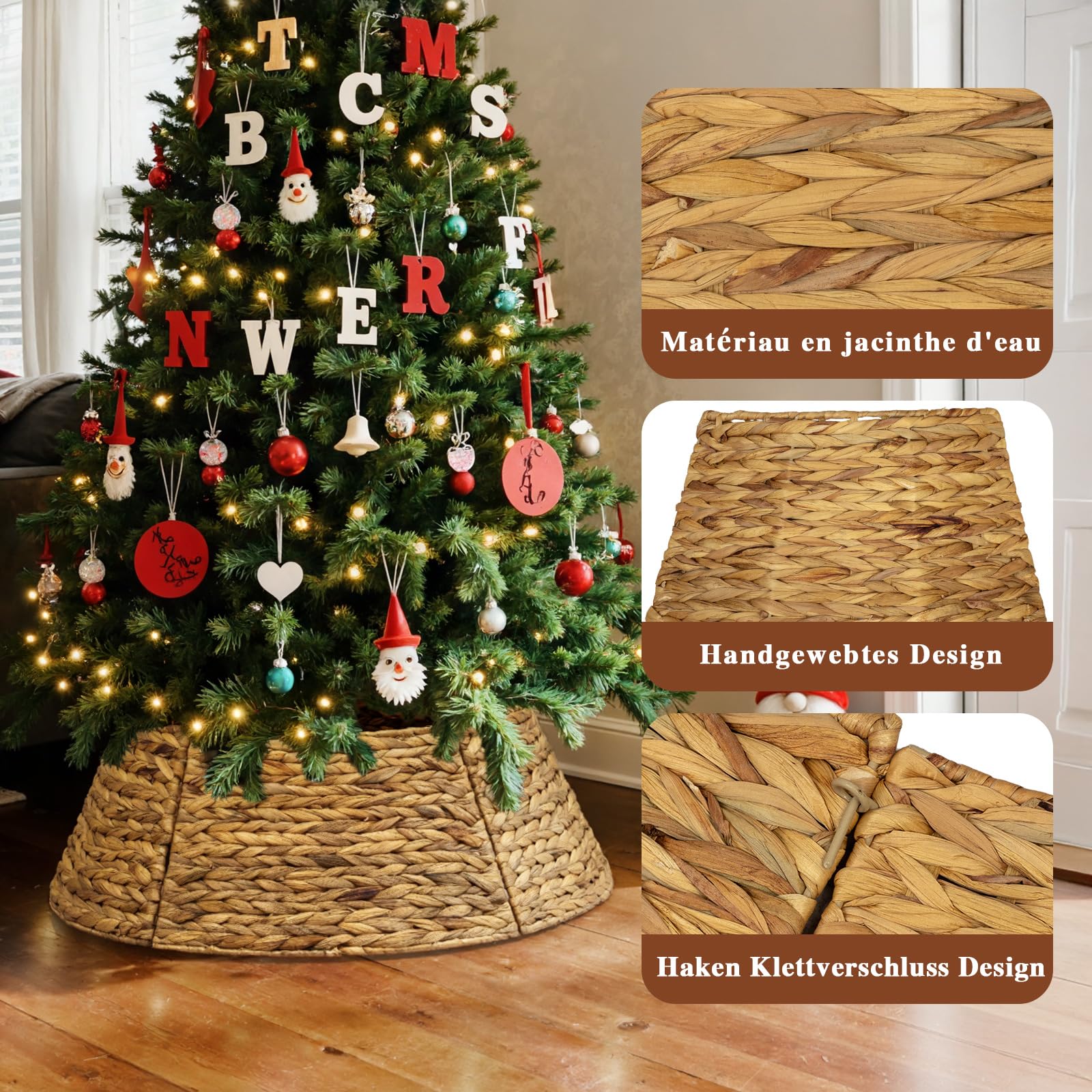 Lanpn Métal Collier Sapin Noël 70cm, Decorations Jupe De Sapin De