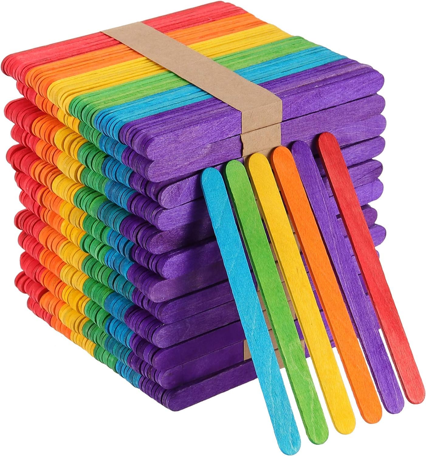 Multicolor Ice Cream Wodden Sticks for Crafts and Projects, Natural Wood, Wax Sticks, Popsicle Stick Crafts for Kids, Wood Sticks, Sticks for Crafting, Ice Cream Sticks Colored (500)-image-7