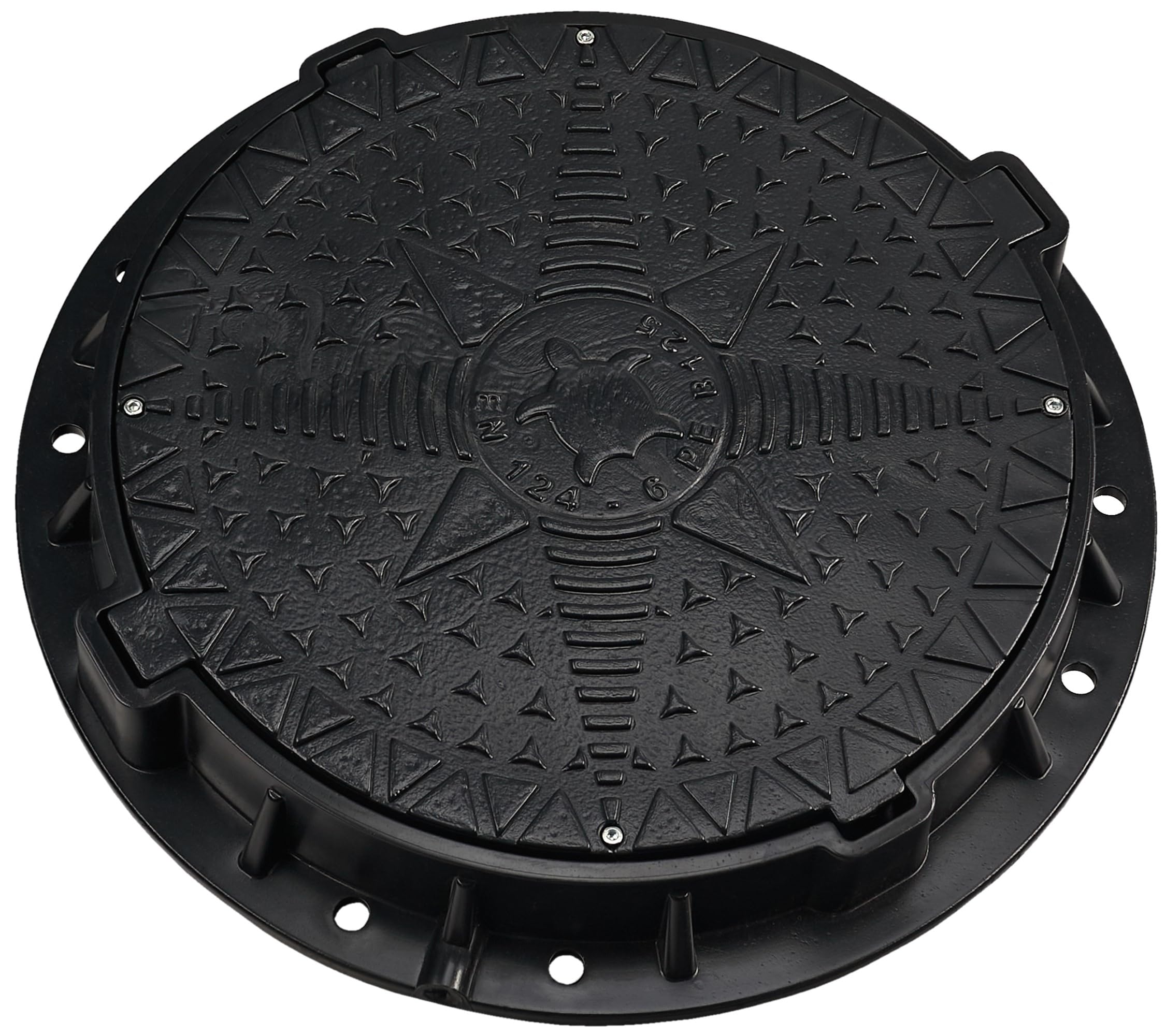Schachtabdeckung DN600/800 PE ™ 5 Tonnen mit Schloss Schwarz Grün