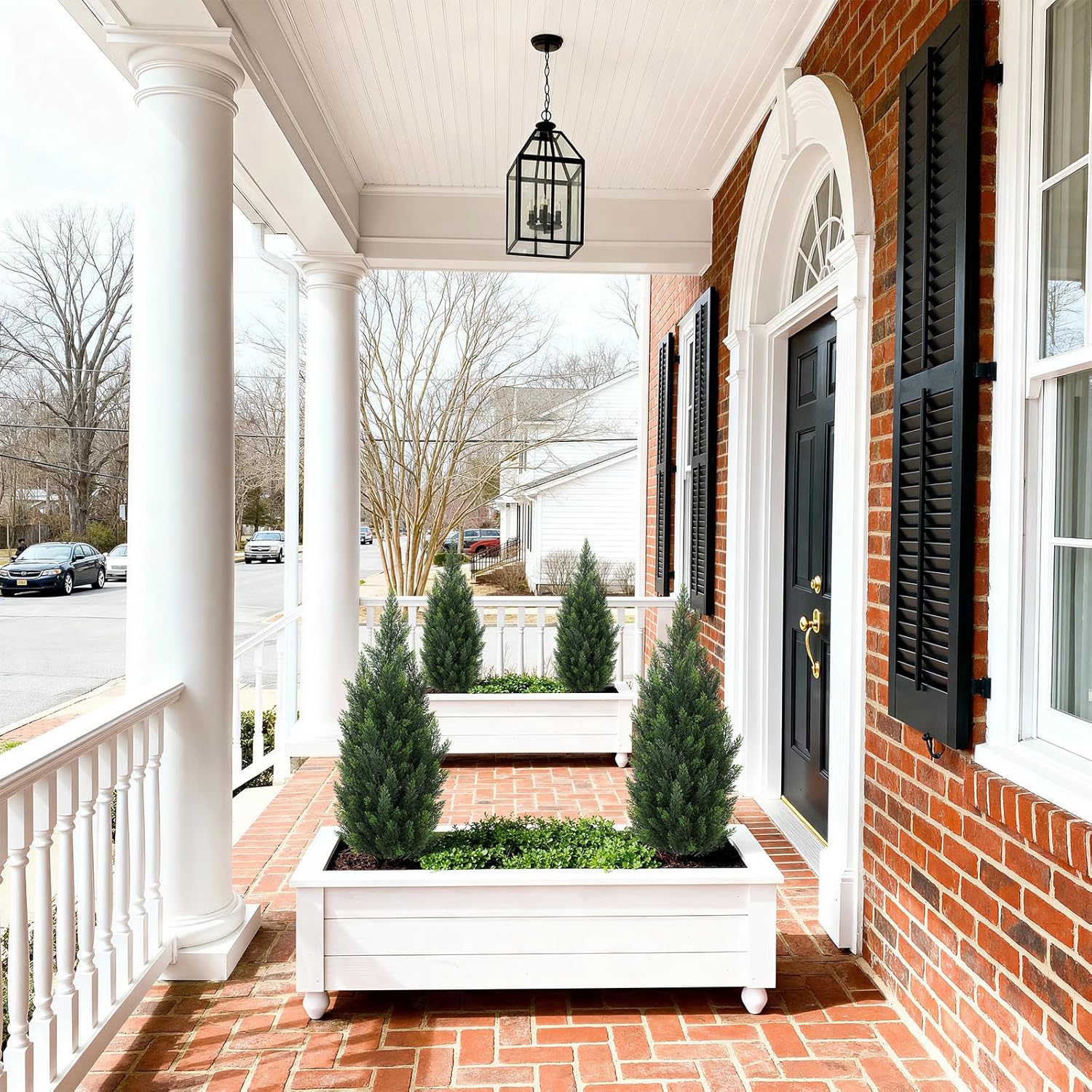 3ft Artificial Cedar Trees for Outdoors Indoor - UV Resistant Faux Topiary Trees for Front Porch Decor, Realistic Potted Cypress Plants for Outside Planters, Fake Pine Shrubs for Home Patio, Set of 2