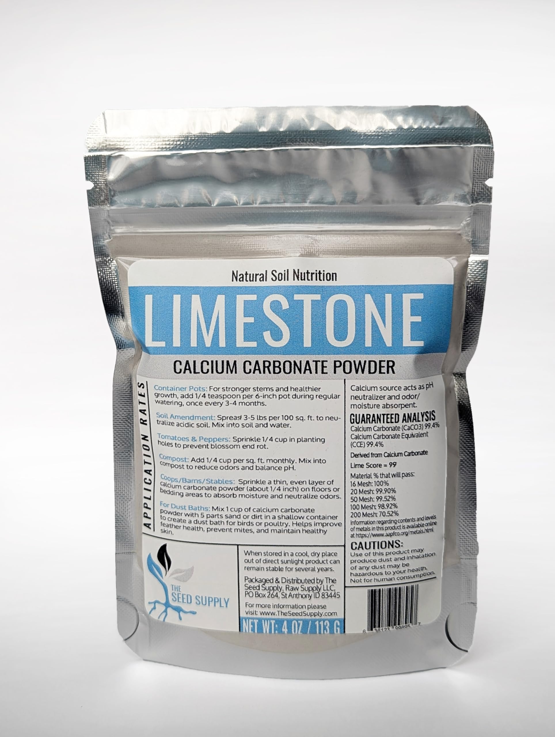 4 Ounces Calcium Carbonate Limestone Powder by The Seed Supply