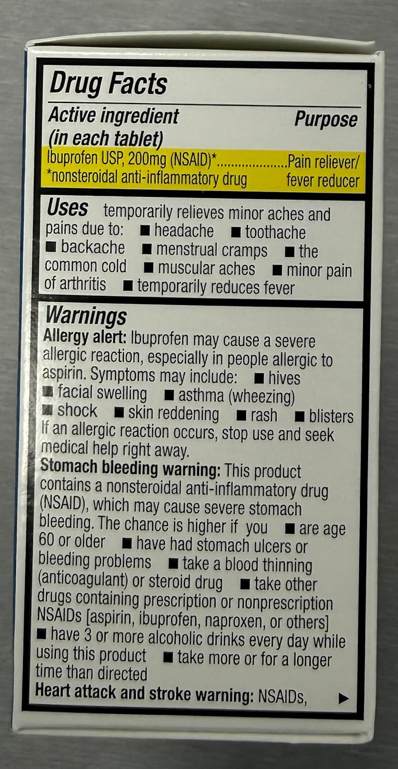 HealthA2Z® Ibuprofen Tablets 200mg | Pain Reliever & Fever Reducer | 24 Packs of 30 Caplets (720 Caplets Total) | Value Pack | NSAID