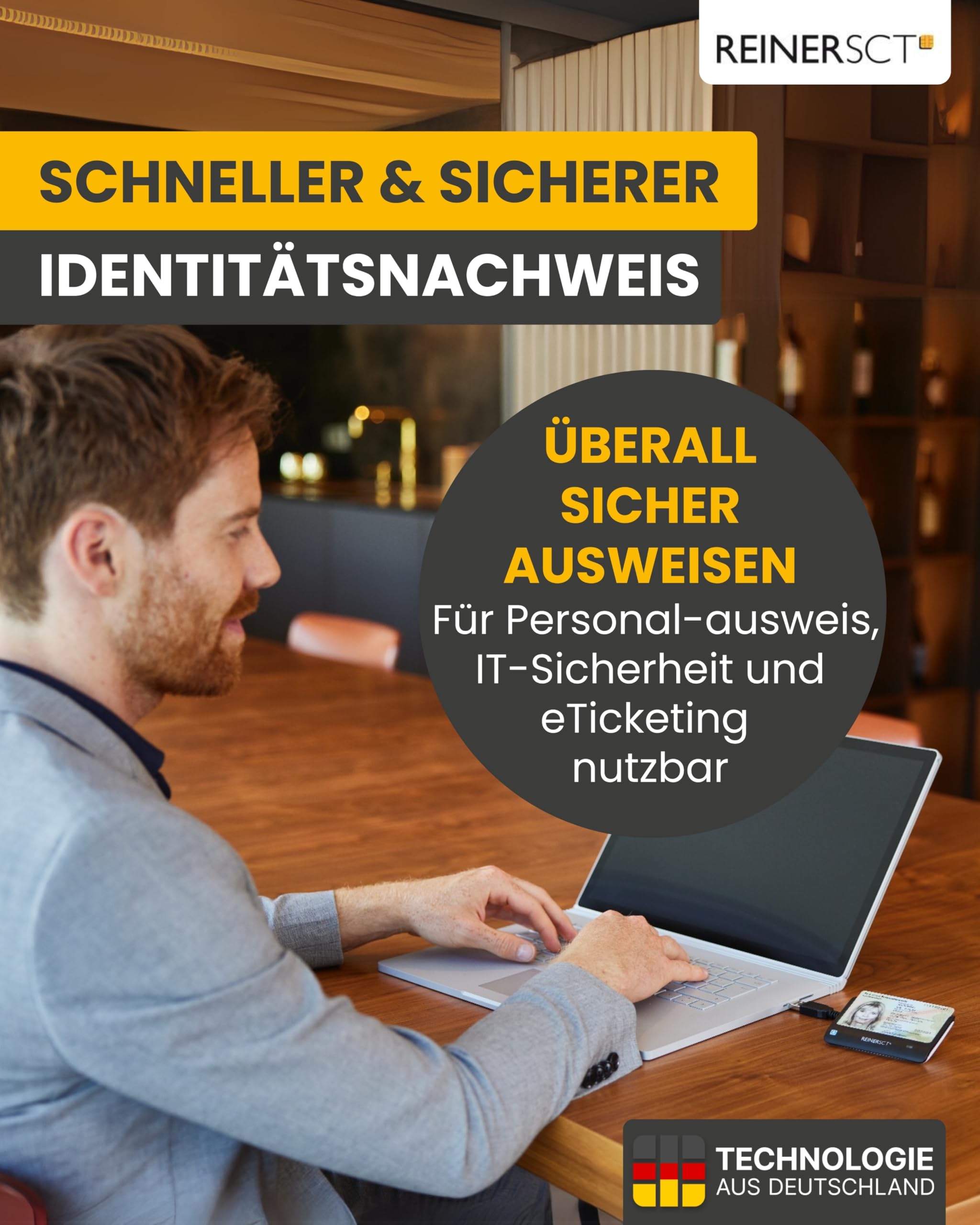 REINER SCT cyberJack RFID Basis I Chipkartenleser kontaktlos RFID eID Kartenlesegerät USB-Anschluss