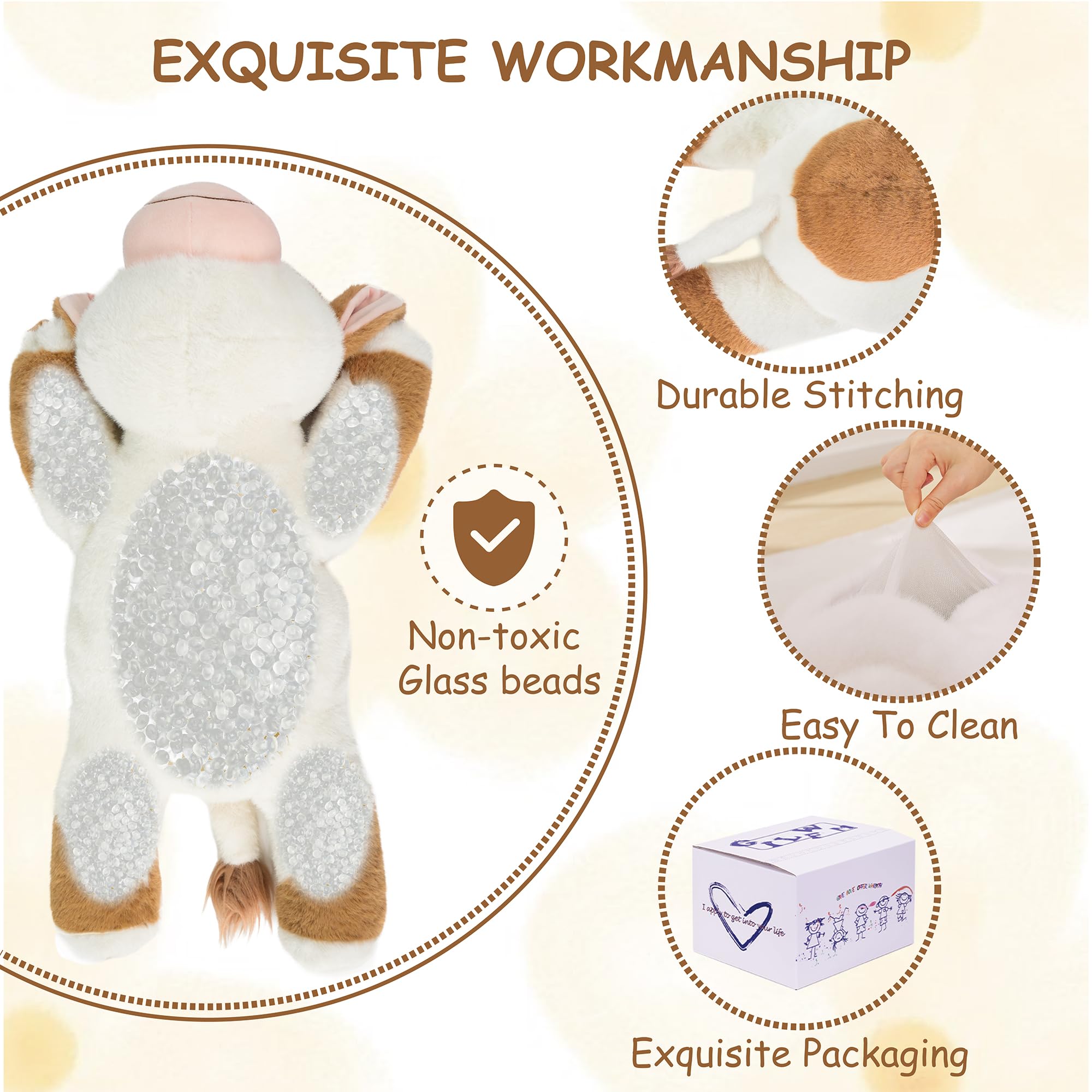 GILFWM Weighted Stuffed Animals Cow - 20.5