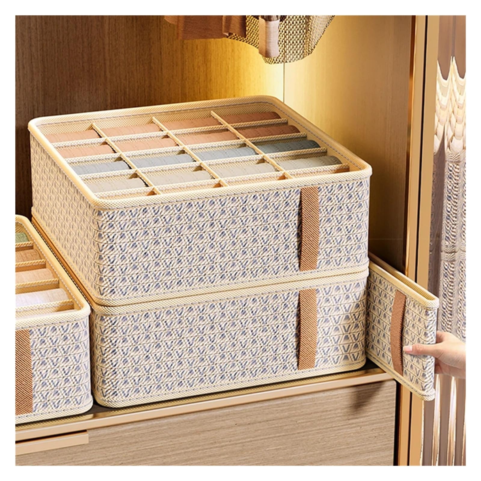 Organizzatore per cassetti della Biancheria Intima, Scatola Porta Calzini, Reggiseno, Slip, Armadio, separatore per Vestiti
