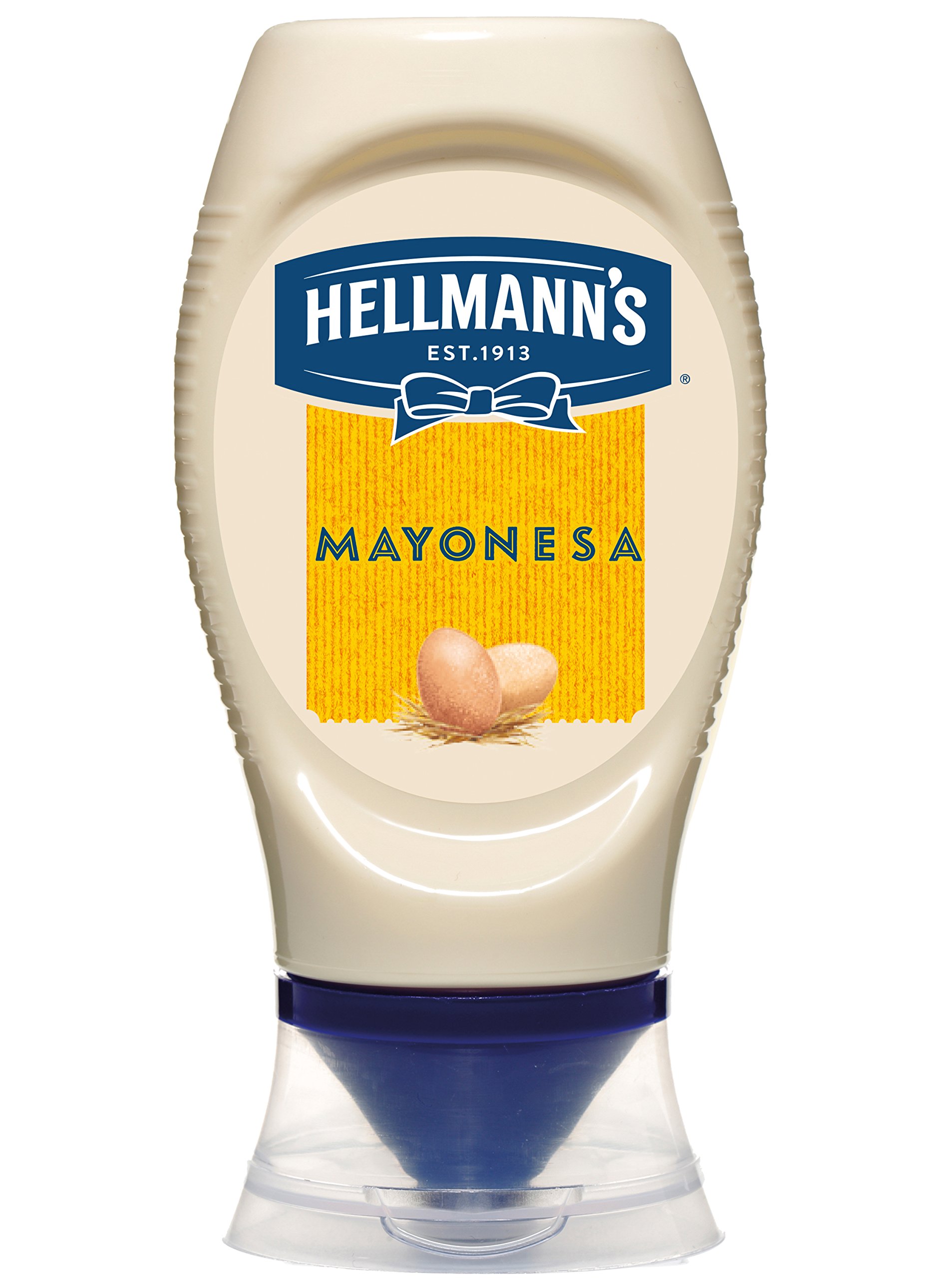 Hellmann's - Mayonesa en Bote Dispensador Gran con Huevos 100% de Corral, 250 ml (Pack de 1)
