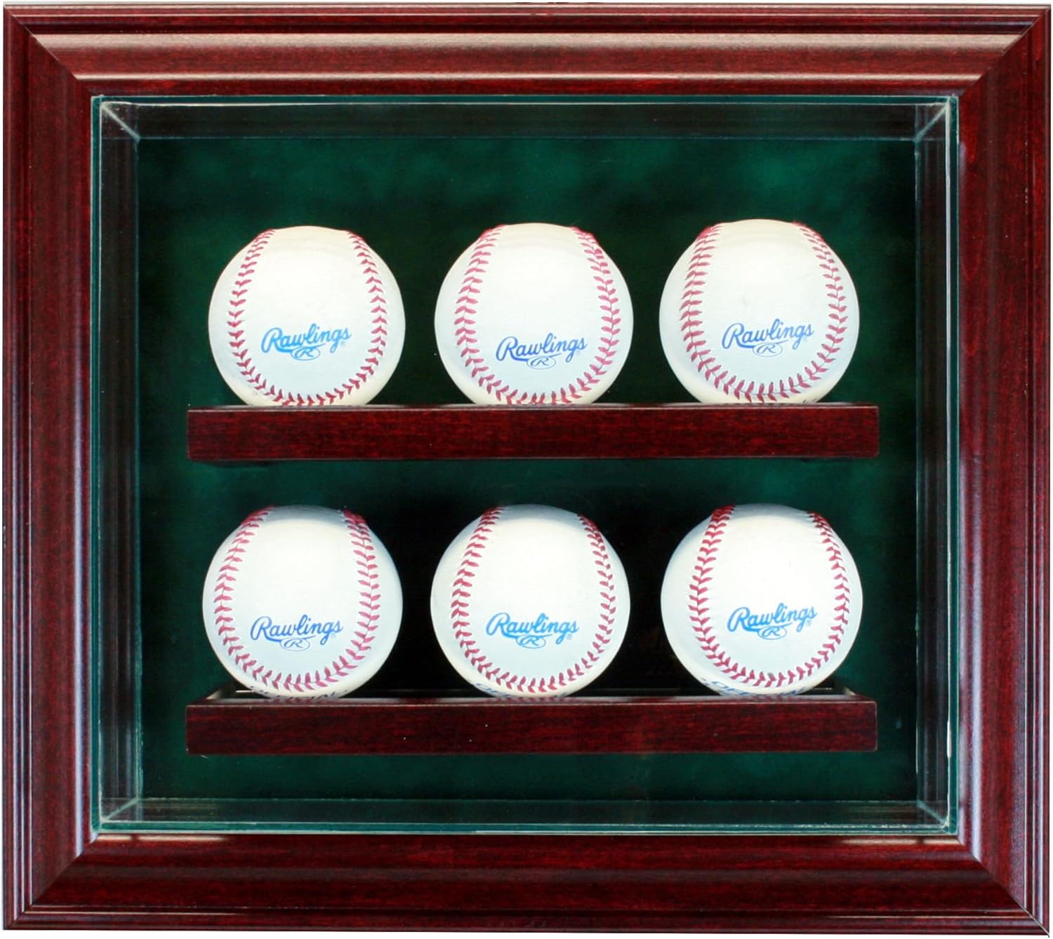 Perfect Cases Glass 6 Ball Baseball Cabinet Style Display Case