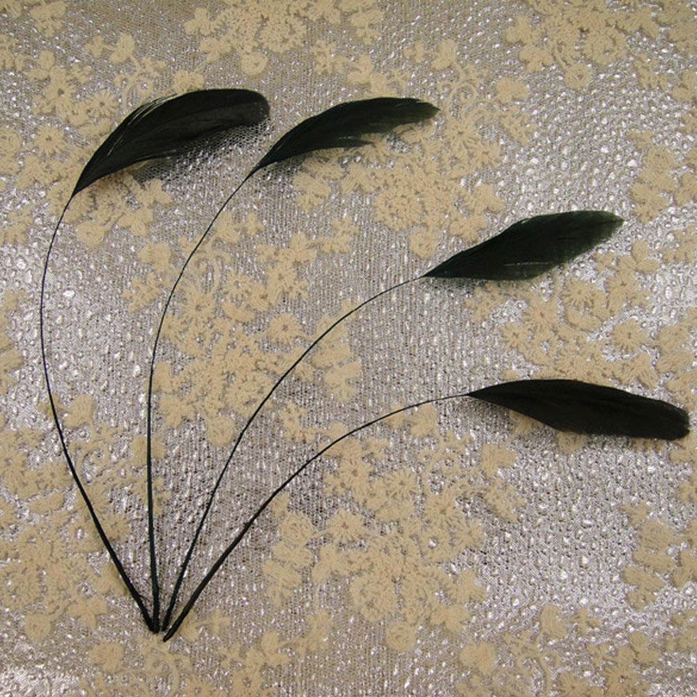 69 Colours Choices 5/7" Loose Stripped Coque Feathers for Millinery Hats Trimming Fascinators Craft Decorating Dancing Costume Making (Pewter #62, 10pcs) — image 1