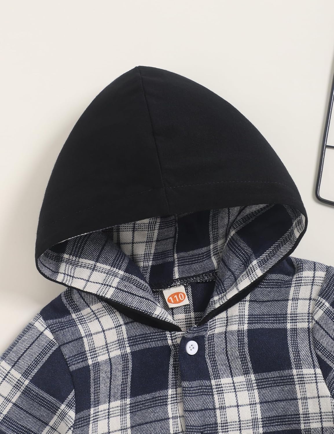 Fuermos Toddler Baby Boys Clothes Flannel Lattice Button Down Hooded Tops +Pants Boys Fall Winter Outfits - Image 5