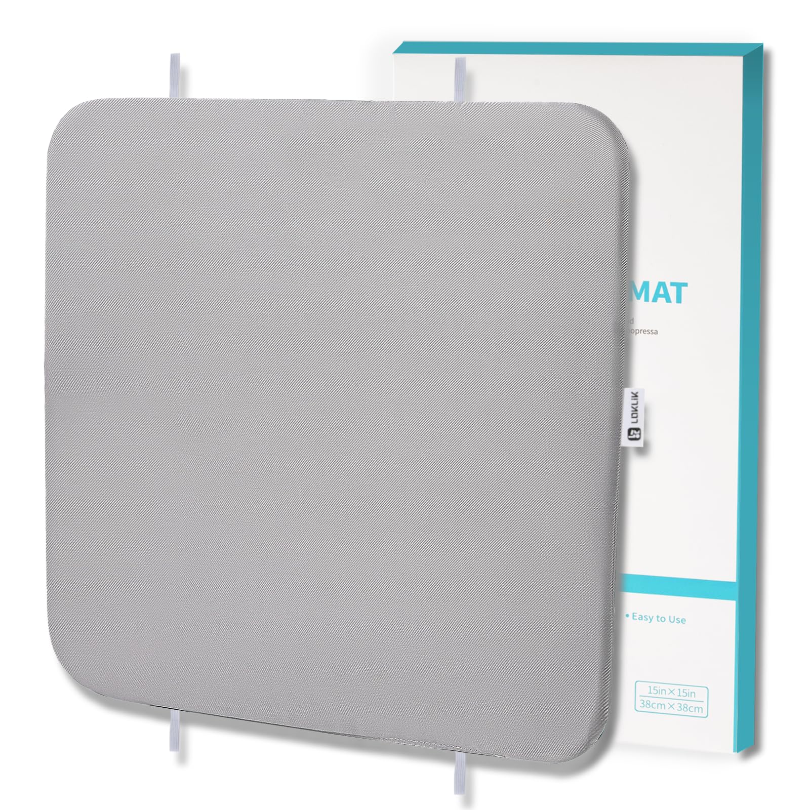 LOKLiK Matelas de Presse à Chaud (38.1 x 38.1 cm) – Tissu Résistant à la Chaleur avec Sangles de Maintien, Idéal pour Presse à Chaud Auto Heat Press & Easy Heat Press – Transfert Thermique