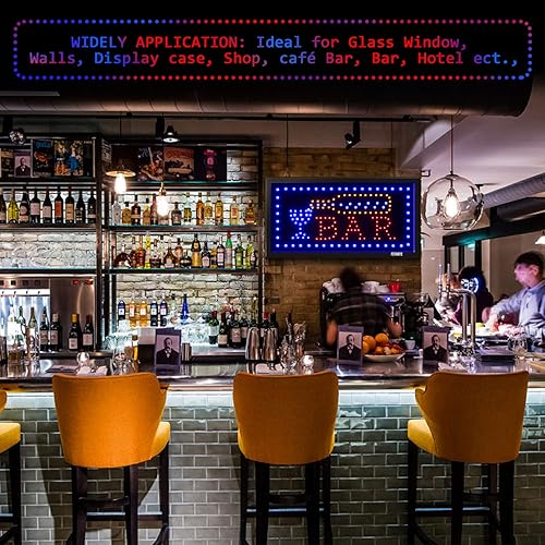 Miniatura 7 de Letrero abierto LED, letrero de barra de negocios, letrero de pantalla eléctrica, con control remoto y función de temporizador, 2 modos de