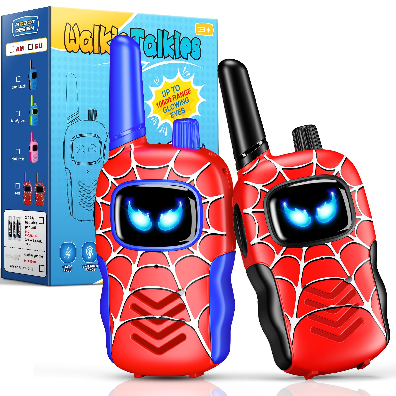 Toyokid Walkie Talkie Bambini, Gioco Bambino 3 4 5 6 7 8 9 10 Anni Maschio Regalo Bimbo Bimba 3-12 Anni Giochi Bambini 3-12 Anni Giocattoli Giochi da Esterno per Bambini Regali di Pasqua