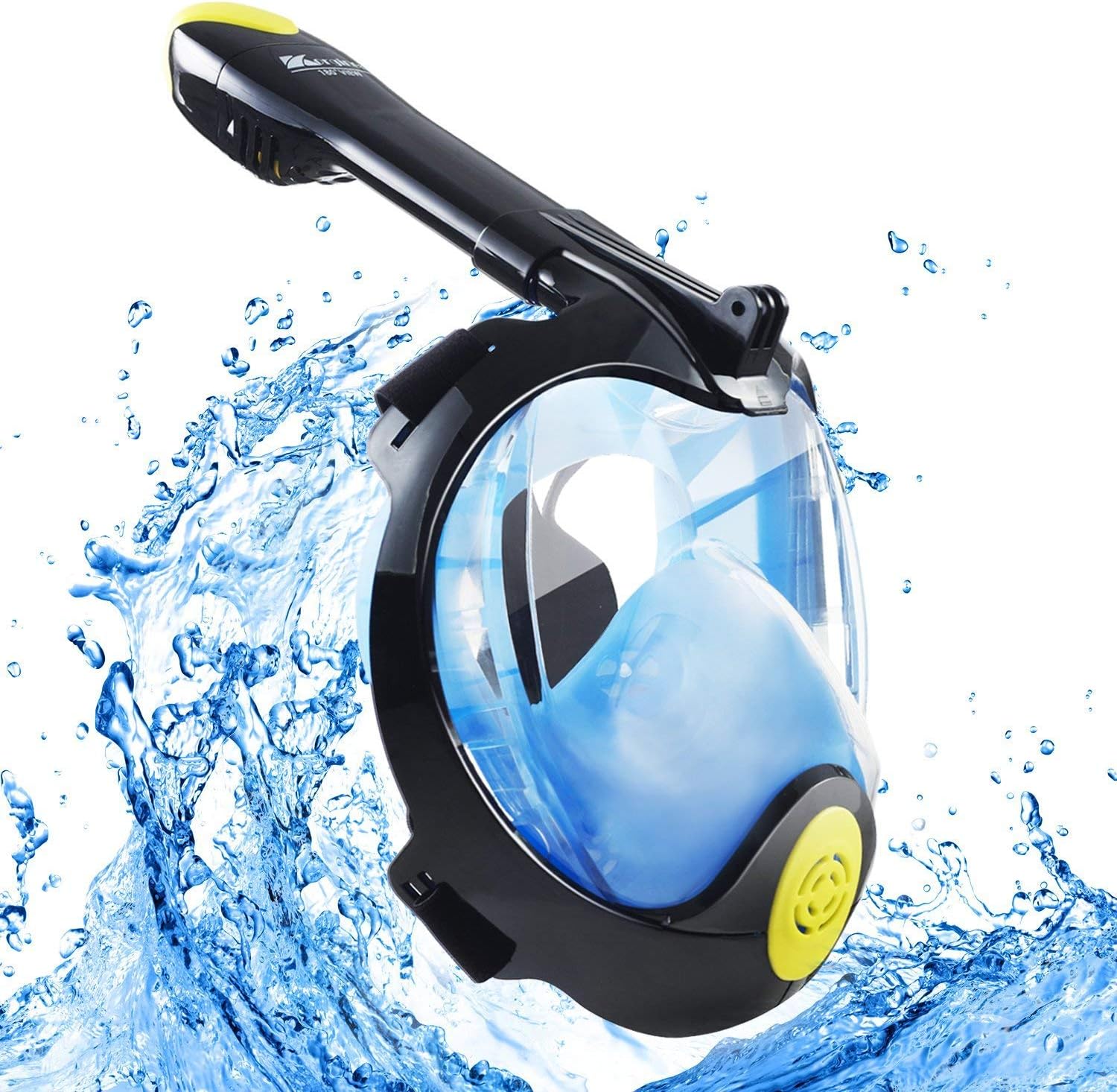 Korginer Snorkel Mask Full Face 180° Panoramic View 2018 Newest Generation Ultra-Wide GoPro Compatible Scuba Mask Upgraded Breathing Anti-Fog Anti-Leak Diving Mask, Panoramic View for Underwater World