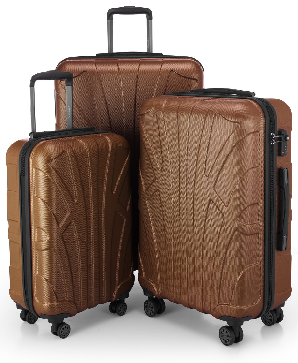 Suitline - Maleta de Mano rígida, Trolley 4 Ruedas, TSA, 55 cm, Aprox. 34 litros, 100% ABS Mate, Azul Oscuro — view 54