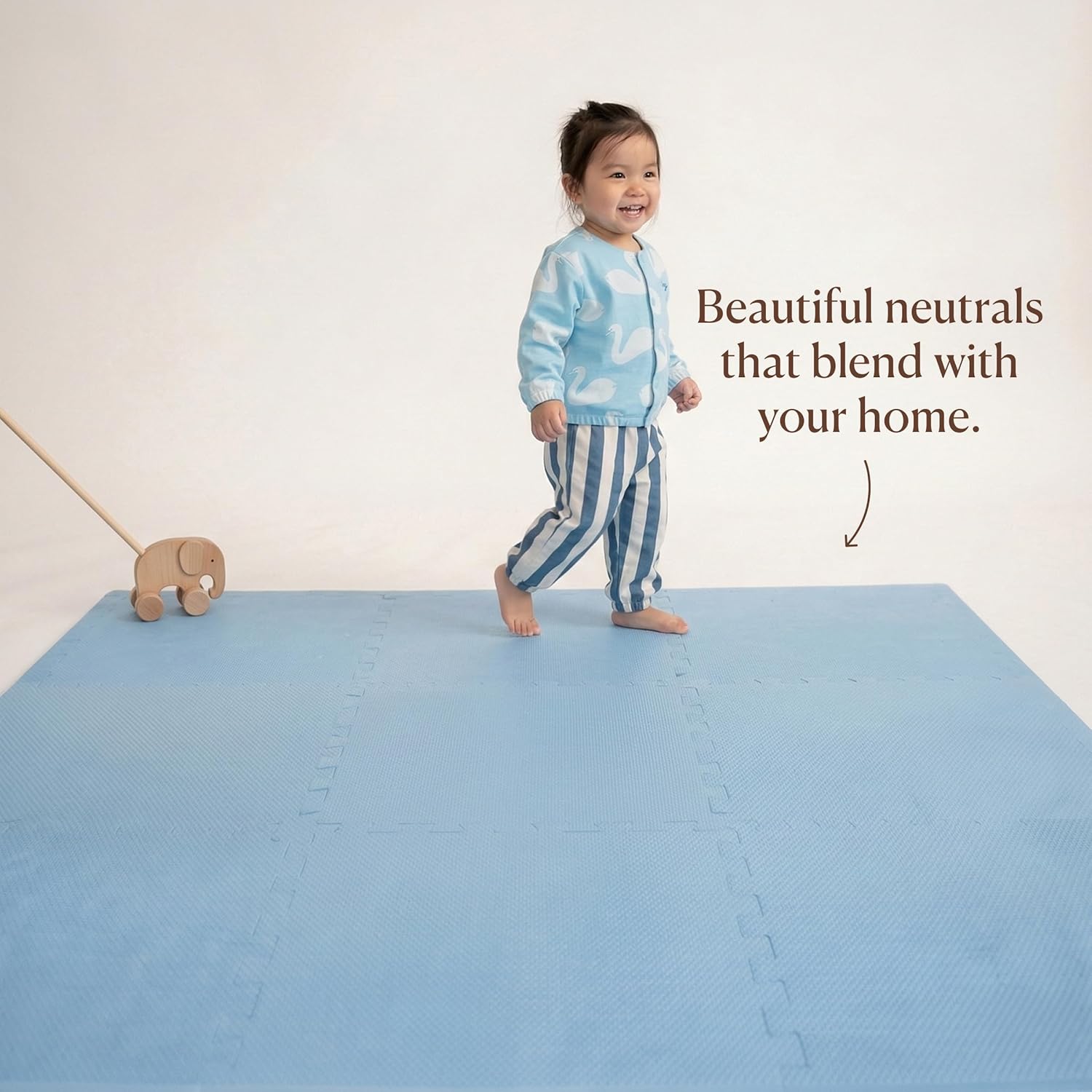 Toddlekind Playmat -Classic Foam Play Mat- 4 x 4 feet Premium Quality Foam Play Mat for Babies/Toddlers, Stylish, Non-Toxic, Odorless, Slate