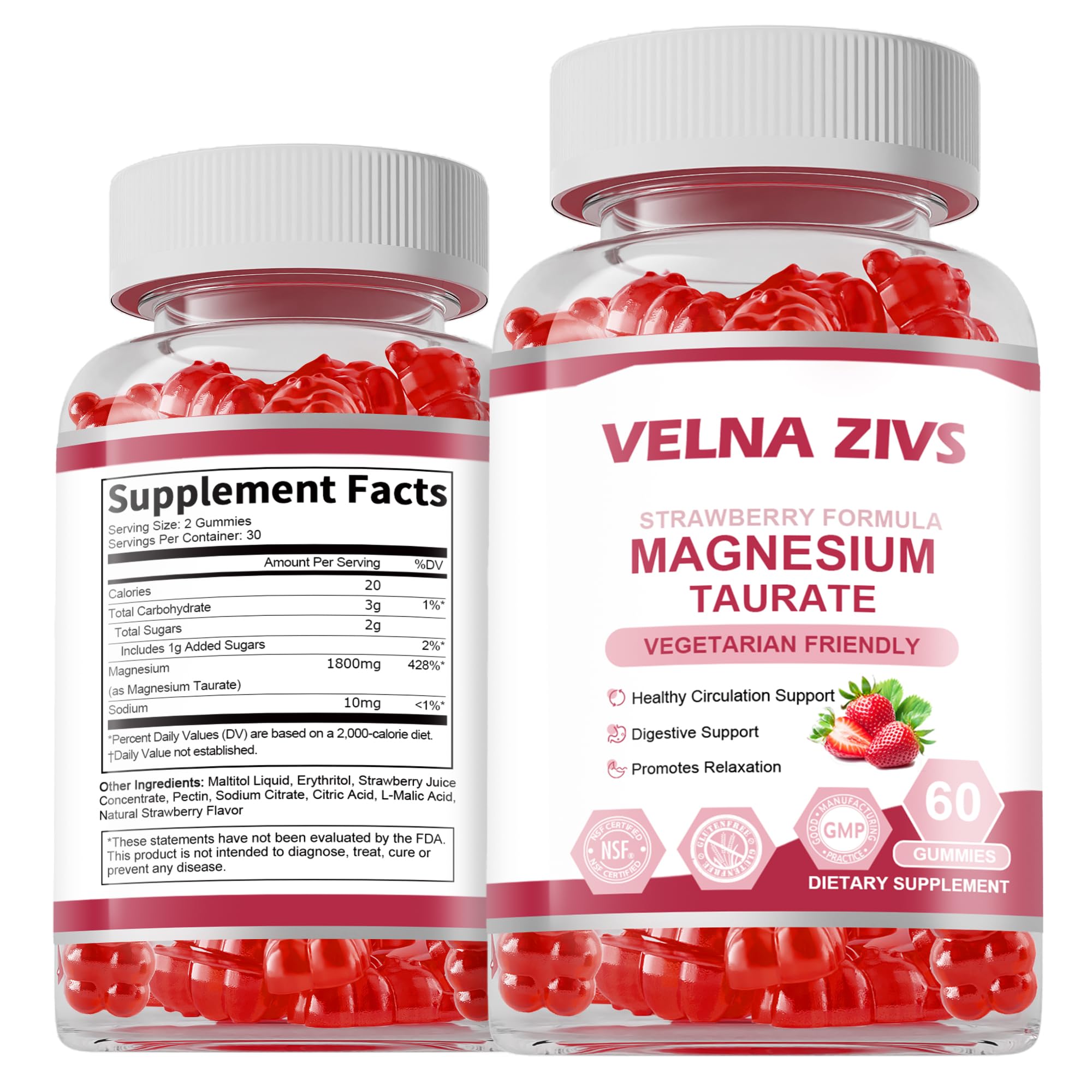 Velna zivs - Gomas de magnésio taurato 1800 mg - 60 gomas