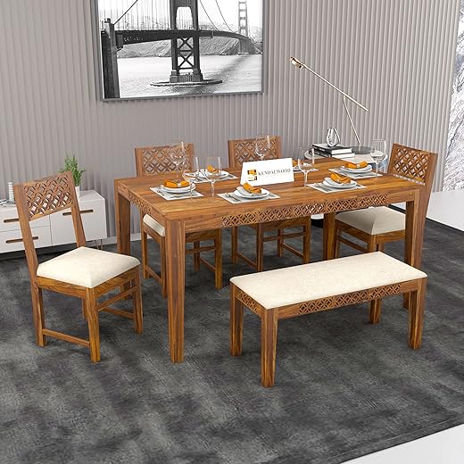 Kendalwood Sheesham Dining Table Set 6 Seater
