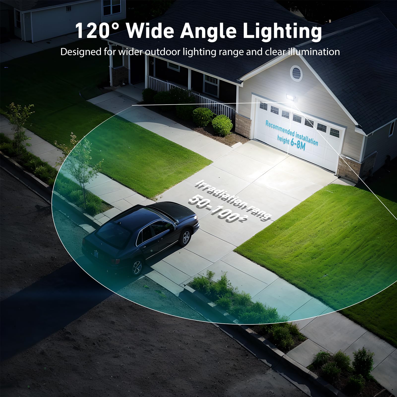 LED Strahler Außen 100W 2 Stück - 10000LM 6500K Kaltweiß Superhell LED Fluter Außen, IP66 Wasserdicht außenstrahler Scheinwerfer für Stadion, Terrasse, Straße, Garage