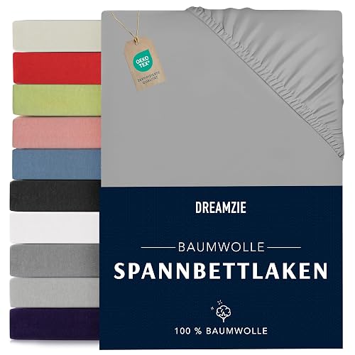 Dreamzie - Spannbettlaken - 180x200cm - 100% Baumwolle Jersey