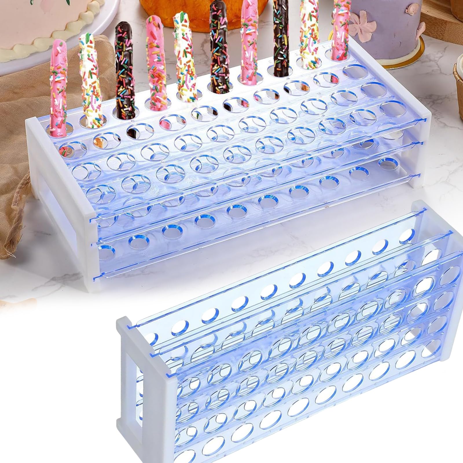jiahesuw Detachable 3Layer Blue Test Tube Rack Easy to Blue 3Layer Test Tube Rack Removable Tube Organizers