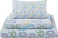 Vista 19 de Viviland - Juego de sábanas para cama individual de 3 piezas para niños y niñas, azul océano - Sábanas bajeras ajustables y planas de microfibra