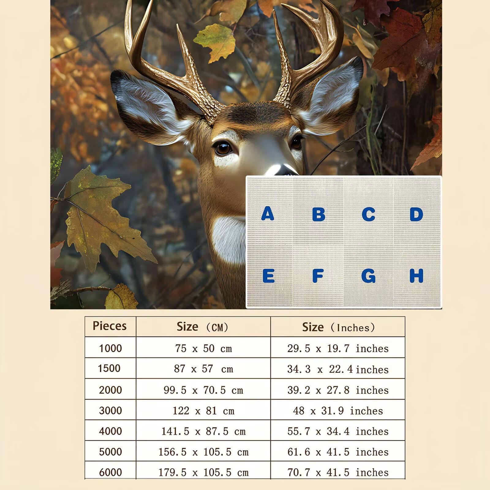 Ciervo Árbol Puzzle de 2000 Piezas, Juego de Mesa Familiar de Madera - Rompecabezas Adultos para Toda La Familia, Rompecabezas Educativo DIY y Antiestrés - con Mapa de Referencia, 99 x 70 cm f0-639