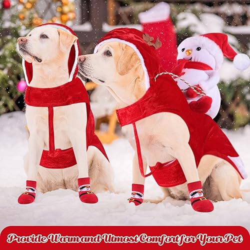 Miniatura 4 de Aliceset El juego de 5 piezas de disfraz de Navidad para perro, incluye ropa de Papá Noel y calcetín de Navidad para mascotas, disfraz de cosplay