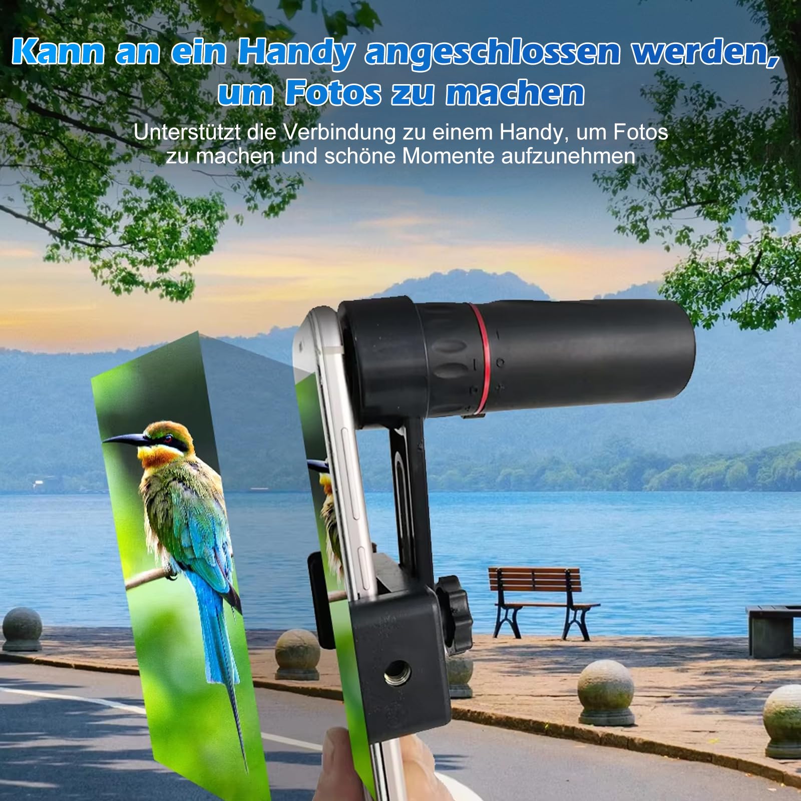 Prismáticos monoculares compactos con zoom 10-20x, 9 x 3 cm, con prisma BAK4 y FMC, incluye soporte para smartphone y trípode, telescopio impermeable para adultos, ideal para senderismo, montañismo