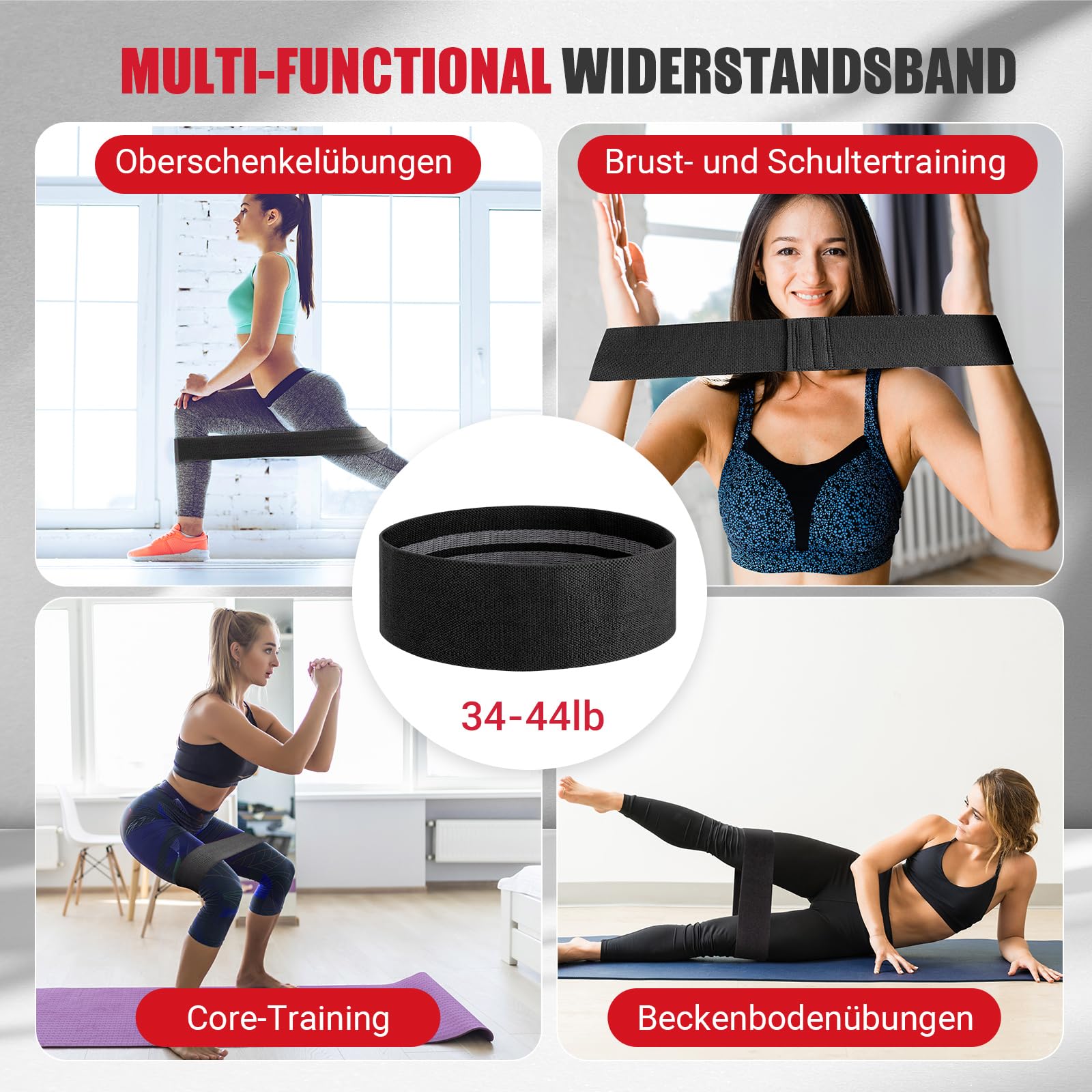 Oberschenkeltrainer, 15-70 lbs Beckenbodentrainer für Frau, Multifunktionaler Gesäßtrainer, Po Trainer mit Resistance Bands, Beinpresse für Zuhause, Beckenboden Trainingsgerät zum Formen, Yoga