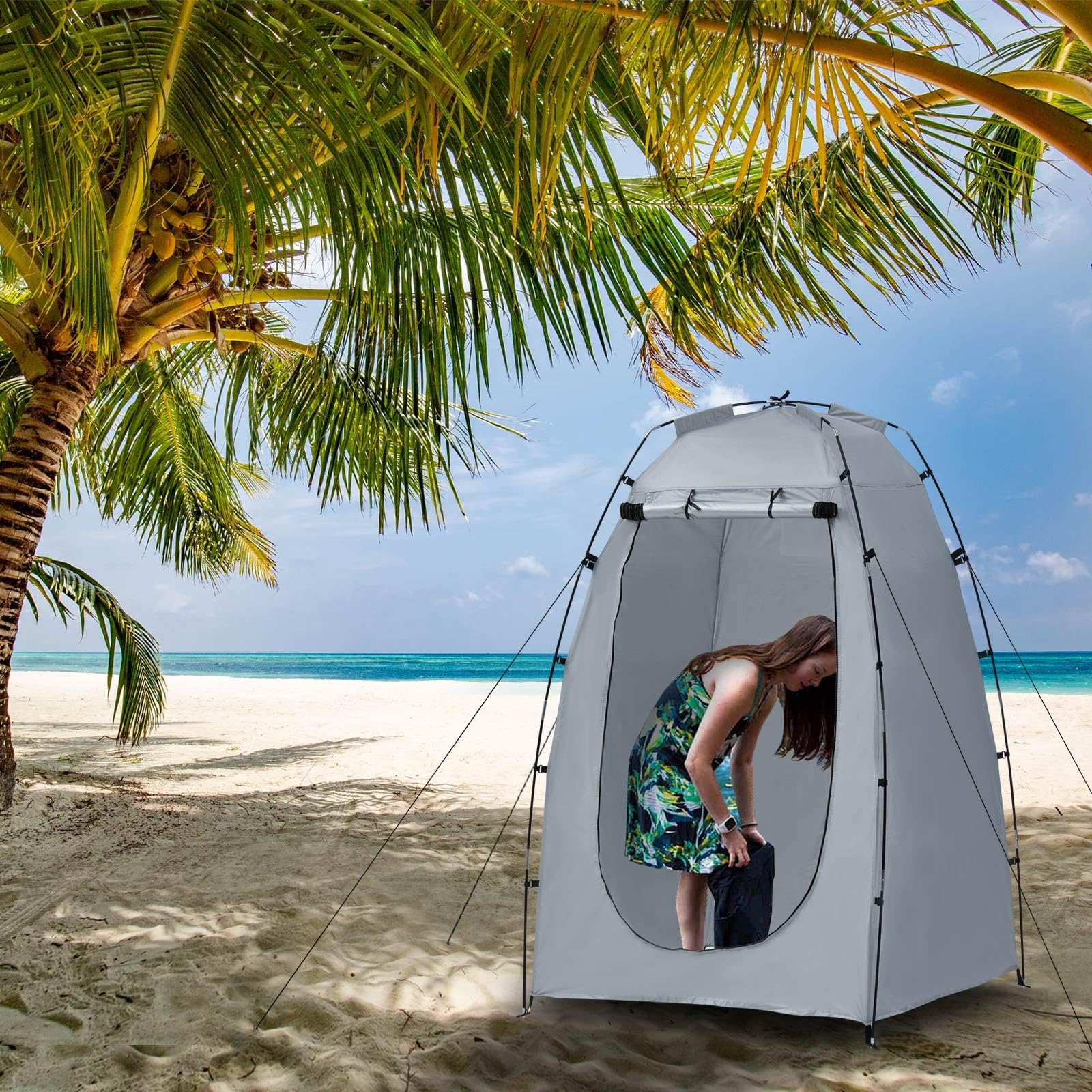 LEMROE Tente de Plage Avec Sac de Transport - Douche Étanche, Toilette Mobile Pour Camping, Randonnée, Extérieur - Pop-up