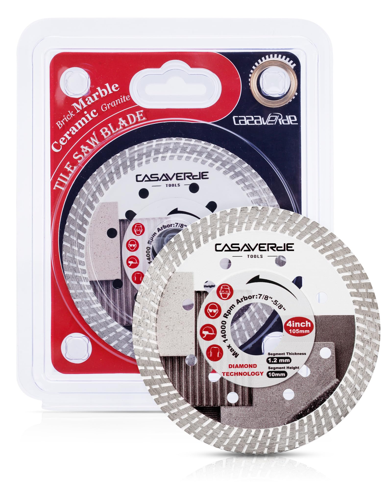 Casaverde 2Pc 105mm/4" Ceramic Diamond Cutting Disc - Porcelain Tile Blade Cut on Hard Tile,Ceramic,Marble,Granite,Porcelain