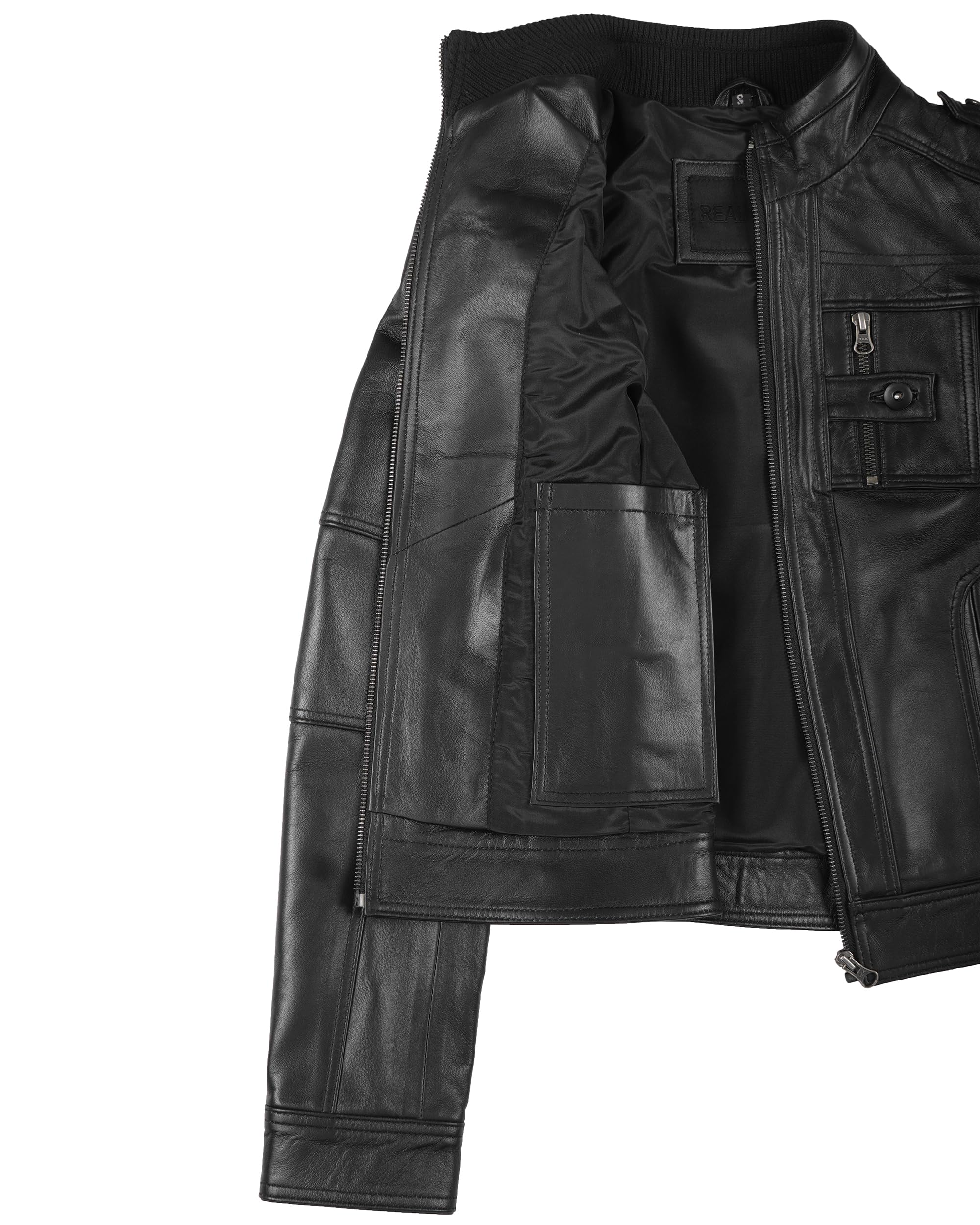 fjackets Women’s Real Lambskin Leather Blazer – Classic 2 Button Notched Lapel Workwear Leather Jacket Women