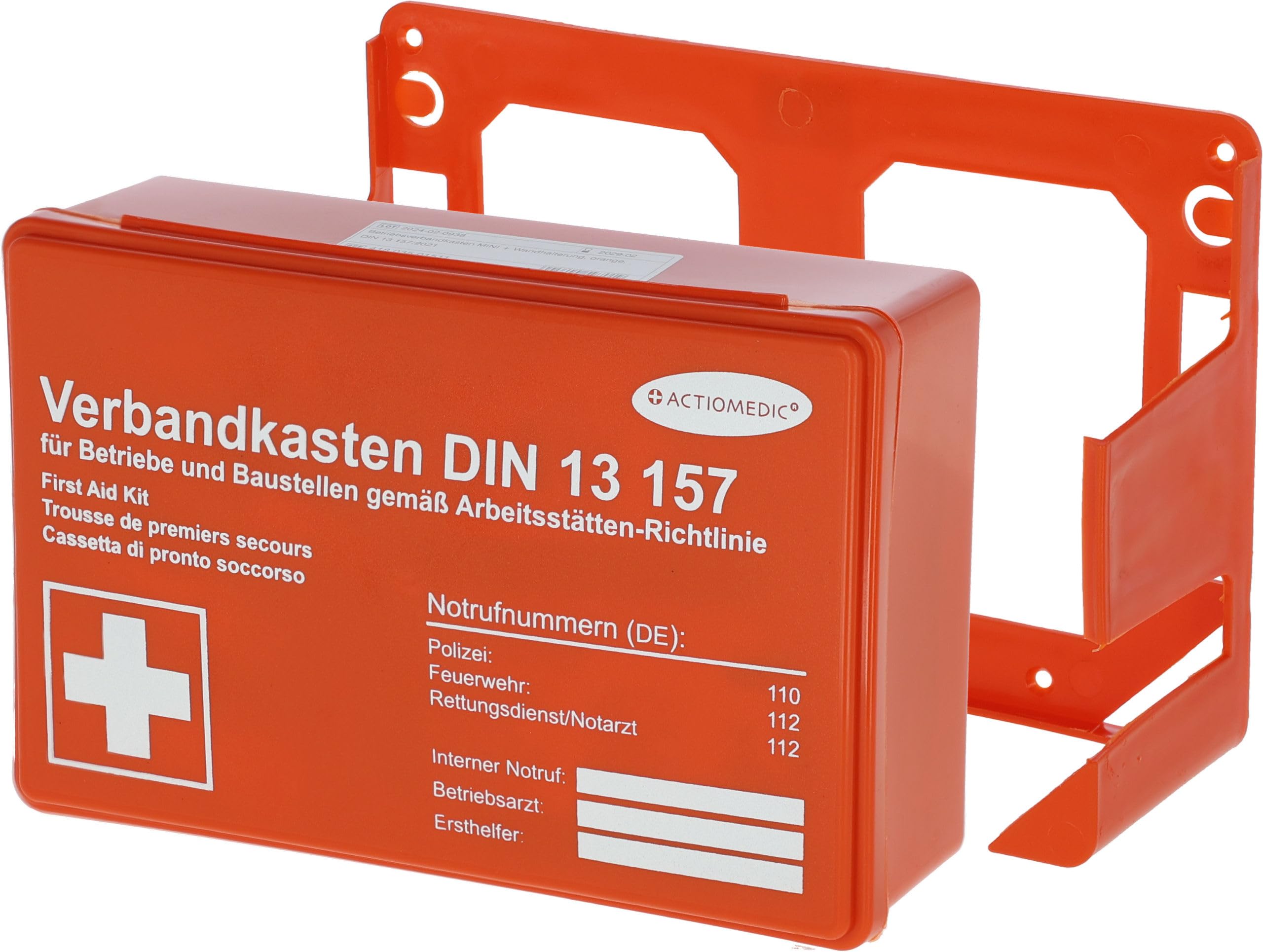 GRAMM medical 418.035.01511 MINI Betriebsverbandkasten, orange, 26 x 9 x 18 cm