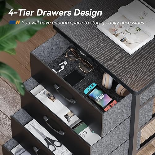 Miniatura 8 de KKL Escritorio para computadora en forma de L de 55 pulgadas con puerto de carga USB y toma de corriente, escritorio esquinero en forma de L con