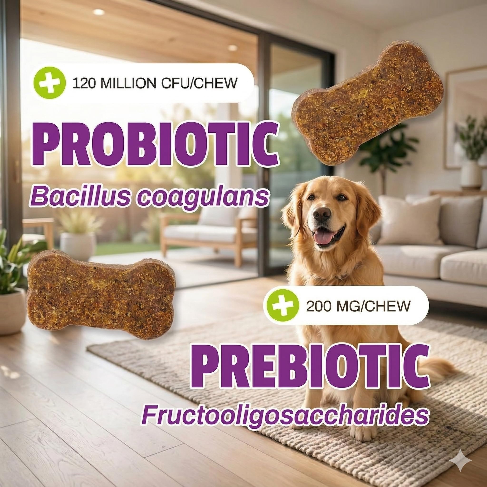 Mascota del Natural de Vermont Diario para Perros, para la Salud digestiva Probiótico Suplemento, 60 Bite tamaño Suave – Chucherías