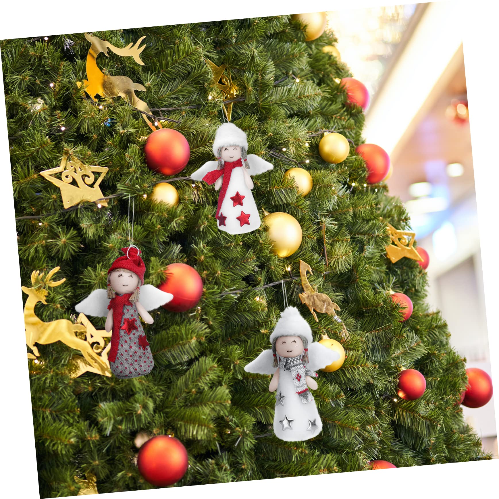 Zerodeko 8 Juegos Adornos Navideños Adornos Navideños De Ángel De Navidad Luces LED para Dormitorio Mini De Estrellas as Bombillas De Alas De 3 Piezas * 8