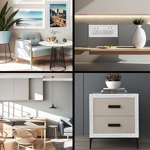 Miniatura 6 de Renueva la decoración del hogar con moldeo de pared flexible autoadhesivo y recorte de 16.5 pies x 0.8 pulgadas, tiras de borde despegar y pegar en