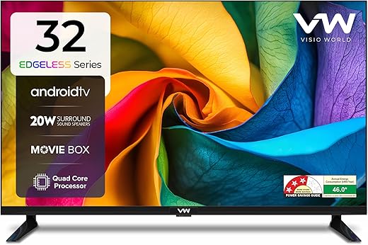 VW 80 cm (32 inches) Frameless Series HD Ready Android Smart LED TV VW32S