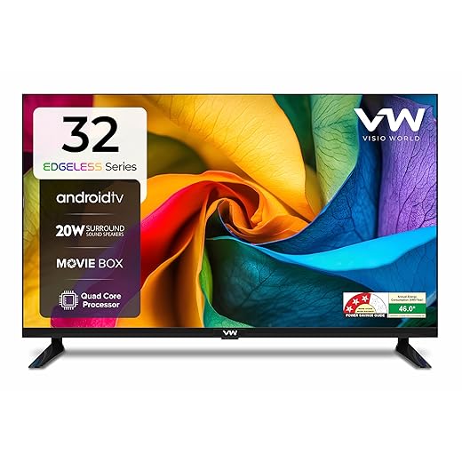 VW 80 cm (32 inches) Frameless Series HD Ready Android Smart LED TV VW32S (Black)