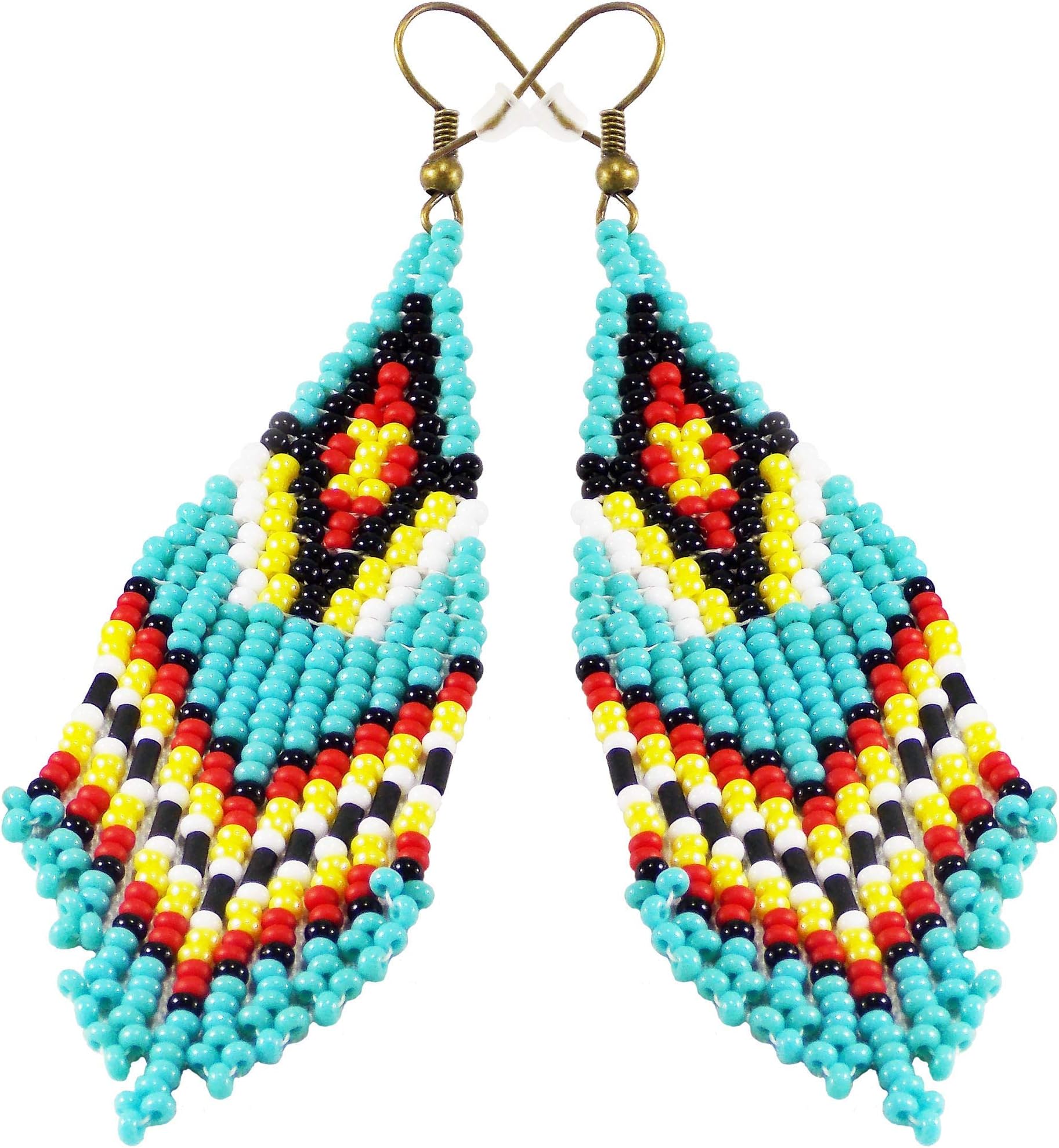 Handmade Native feather Tribal Fashion Mexican Jewelry authentic Native Bohemian earring tassle earrings southwest