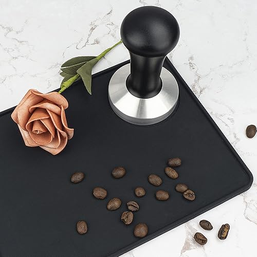 Miniatura 6 de Ezebesta 2.283 in Negro Café Mano Tamper 304 Base de Acero Inoxidable Prensa de Espresso Profesional para Portafilter Cafetera Barista Herramienta